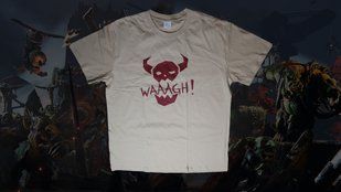 Футболка Warhammer 40K Orks WAAAGH! &mdash; Бежевая мужская футболка с принтом Орков | Одежда для фанатов Warhammer XL 3 фото