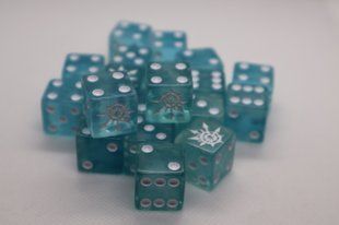 Кубик Warhammer Chaos 16 мм голубой &mdash; игровой куб для варгеймов и настольных игр 2458383 фото